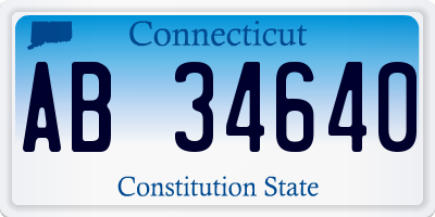 CT license plate AB34640