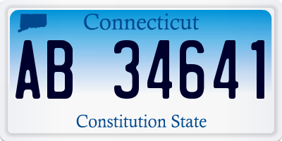 CT license plate AB34641