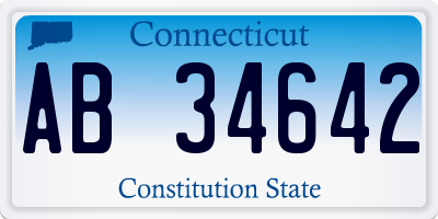 CT license plate AB34642