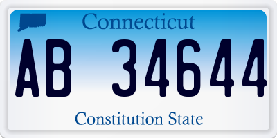 CT license plate AB34644