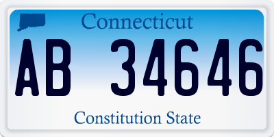 CT license plate AB34646