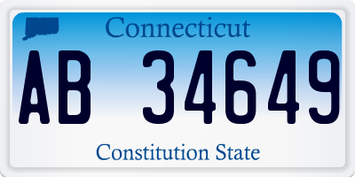 CT license plate AB34649