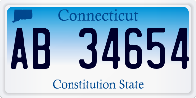 CT license plate AB34654