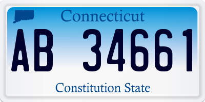 CT license plate AB34661