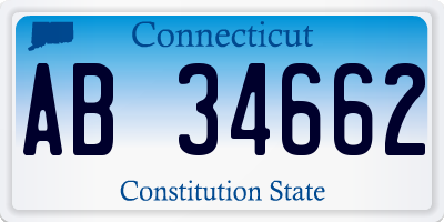 CT license plate AB34662