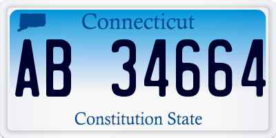 CT license plate AB34664