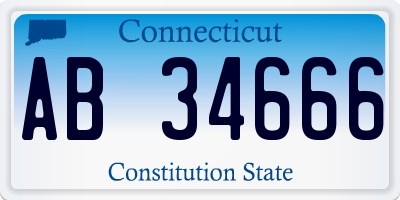 CT license plate AB34666