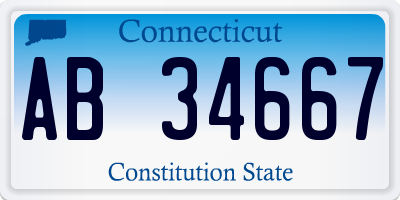 CT license plate AB34667