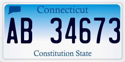 CT license plate AB34673