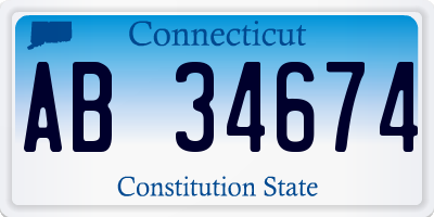 CT license plate AB34674