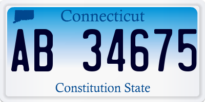 CT license plate AB34675