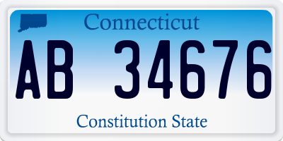 CT license plate AB34676