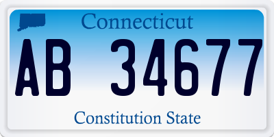 CT license plate AB34677