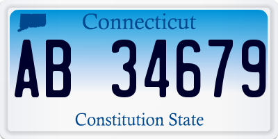 CT license plate AB34679