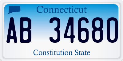 CT license plate AB34680