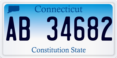 CT license plate AB34682