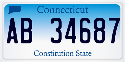 CT license plate AB34687