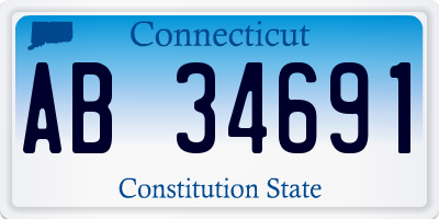 CT license plate AB34691