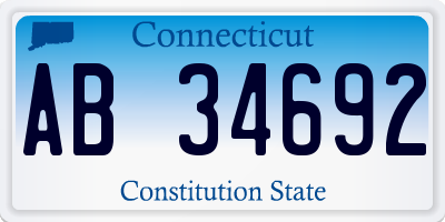 CT license plate AB34692