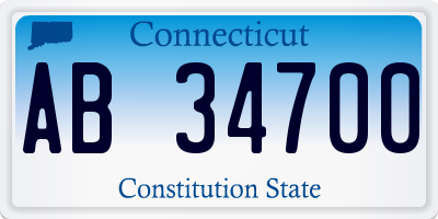 CT license plate AB34700