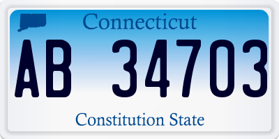CT license plate AB34703