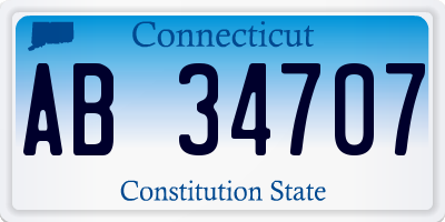 CT license plate AB34707