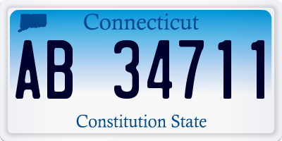 CT license plate AB34711