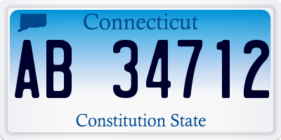 CT license plate AB34712