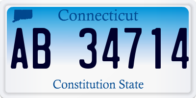 CT license plate AB34714