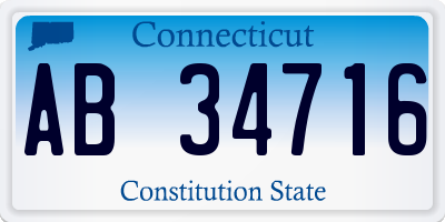 CT license plate AB34716