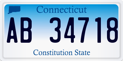 CT license plate AB34718