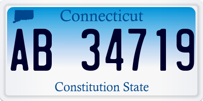 CT license plate AB34719