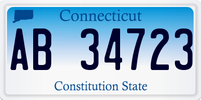 CT license plate AB34723