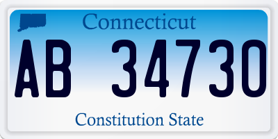 CT license plate AB34730