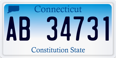 CT license plate AB34731