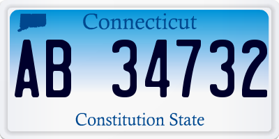 CT license plate AB34732