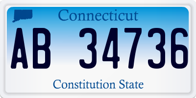 CT license plate AB34736