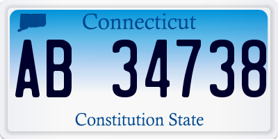 CT license plate AB34738