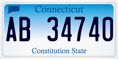 CT license plate AB34740