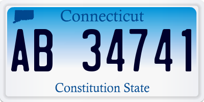 CT license plate AB34741