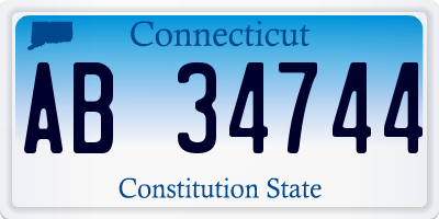 CT license plate AB34744