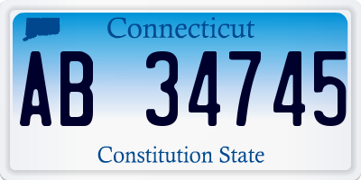 CT license plate AB34745