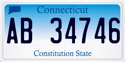CT license plate AB34746