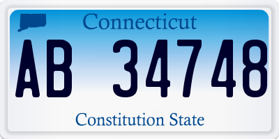 CT license plate AB34748