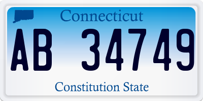 CT license plate AB34749