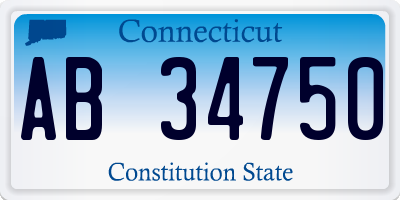 CT license plate AB34750