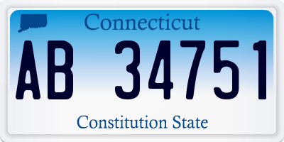 CT license plate AB34751