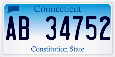 CT license plate AB34752