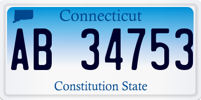 CT license plate AB34753