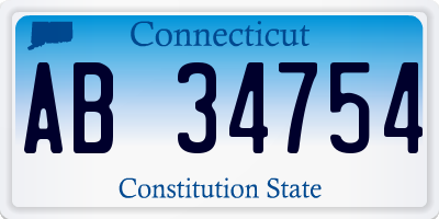 CT license plate AB34754